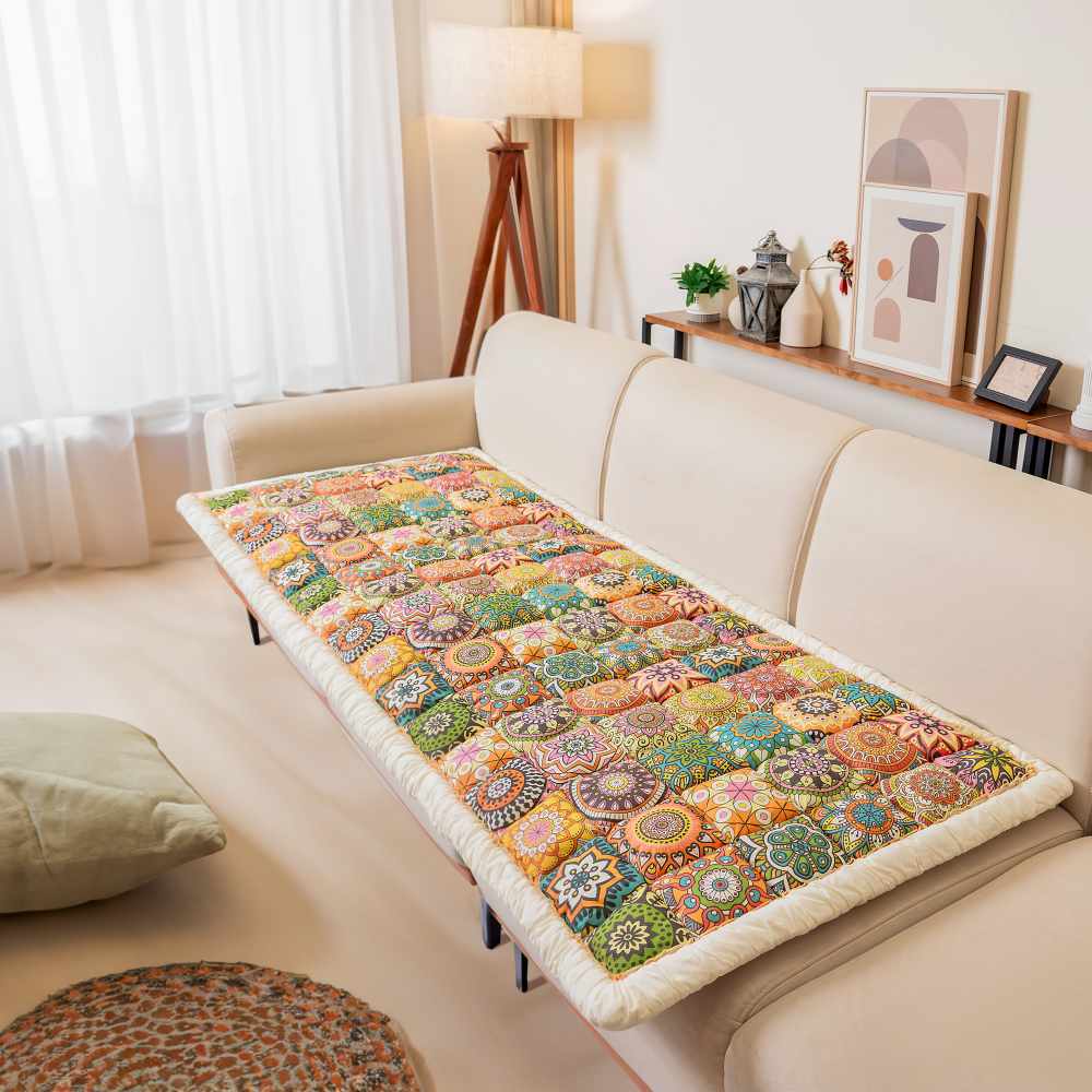 Bankhoes Katoen met Gewatteerde Beschermlaag 60x180cm Antislip Meubelbeschermer Zithoezen Diverse Kleuren | Sansoti