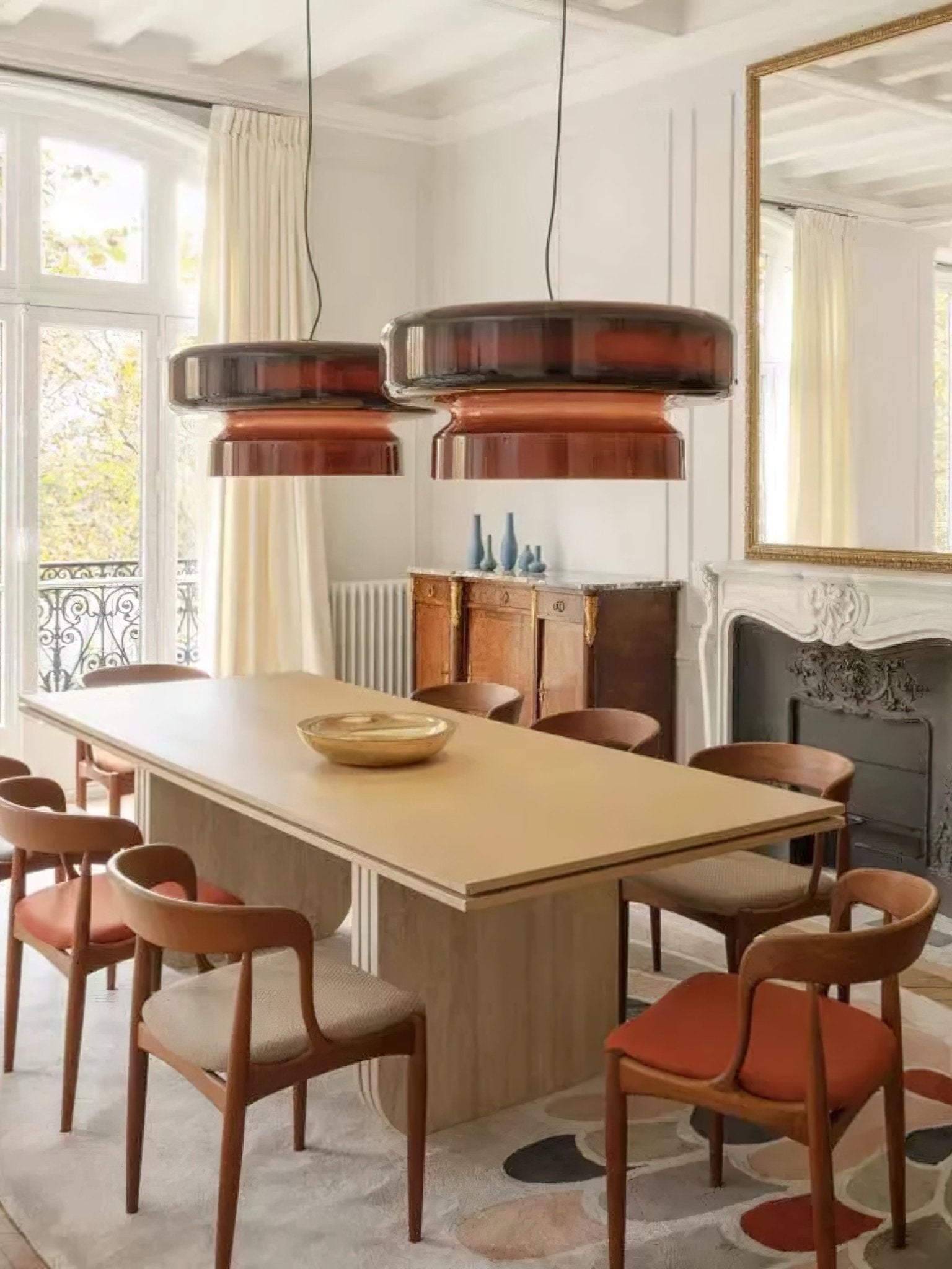 Hanglamp Glas Metaal LED Retro Bruin Eettafel Woonkamer Verstelbaar Snoer Design Verlichting Modern Interieur | Sansoti