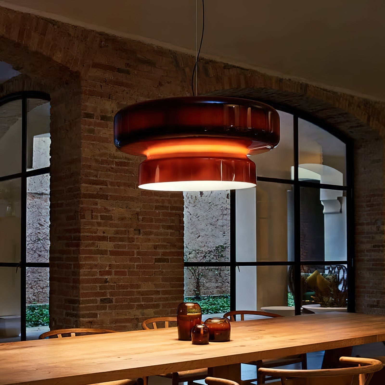 Hanglamp Glas Metaal LED Retro Bruin Eettafel Woonkamer Verstelbaar Snoer Design Verlichting Modern Interieur | Sansoti