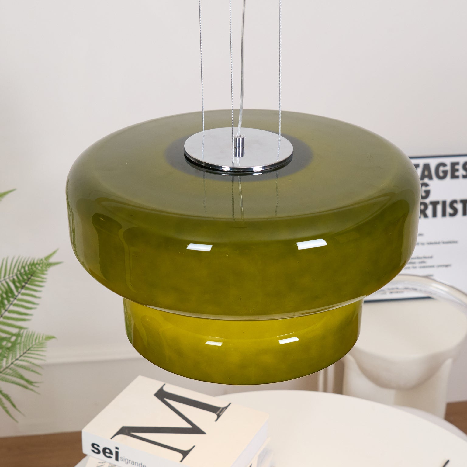 Suspension Verre Chrome Ambre Vert Violet E27 Boule Moderne Salon Chambre Salle à Manger | Restfield