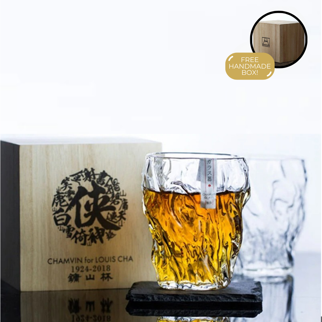 Japans Whiskyglas met Bonsai Wortelreliëf 260ml Hittebestendig Glas Handgemaakt EDO Vakmanschap Scandinavisch Servies Premium Drinkglas Whiskyglazen Set | Sansoti