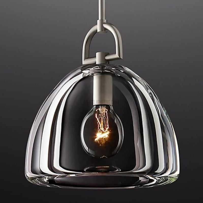 Suspension en verre en forme de dôme, laiton, E26, réglable, éclairage de salle à manger et de cuisine, design moderne à intensité variable, 7-14 pouces | Sansoti