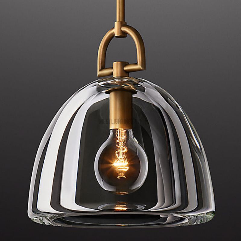 Suspension en verre en forme de dôme, laiton, E26, réglable, éclairage de salle à manger et de cuisine, design moderne à intensité variable, 7-14 pouces | Sansoti