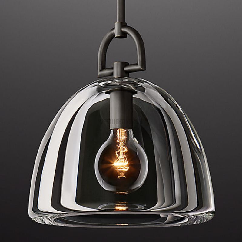 Suspension en verre en forme de dôme, laiton, E26, réglable, éclairage de salle à manger et de cuisine, design moderne à intensité variable, 7-14 pouces | Sansoti