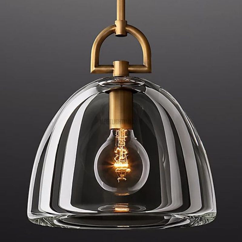 Suspension en verre en forme de dôme, laiton, E26, réglable, éclairage de salle à manger et de cuisine, design moderne à intensité variable, 7-14 pouces | Sansoti