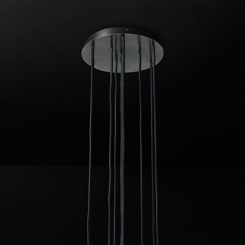 Glas-Cluster-Kronleuchter Ø35 cm Kristallkugeln 10 Lichtquellen Messing Rauchglas Esszimmer Wohnzimmer | Sansoti
