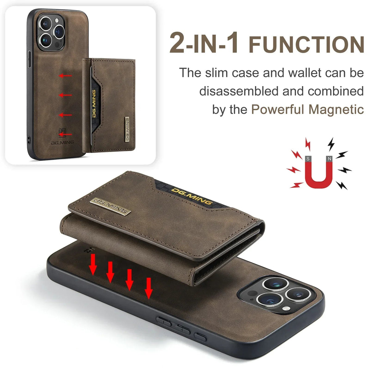 Magnetische iPhone Portemonnee Hoes met Kaarthouder en Standaard Functie voor Bescherming en Comfort | Sansoti