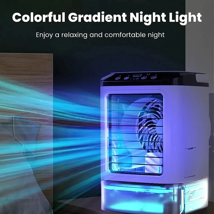 Mobiele Aircooler 900 ml – Draagbare Luchtkoeler met 3 Standen en LED Sfeerverlichting | Sansoti
