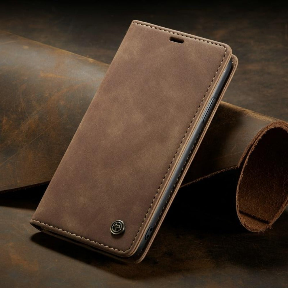 Portemonnee Telefoonhoesje Plantaardig Leer met Standaard en Kaarthouder voor iPhone 12 13 14 15 16 Pro Max | Sansoti