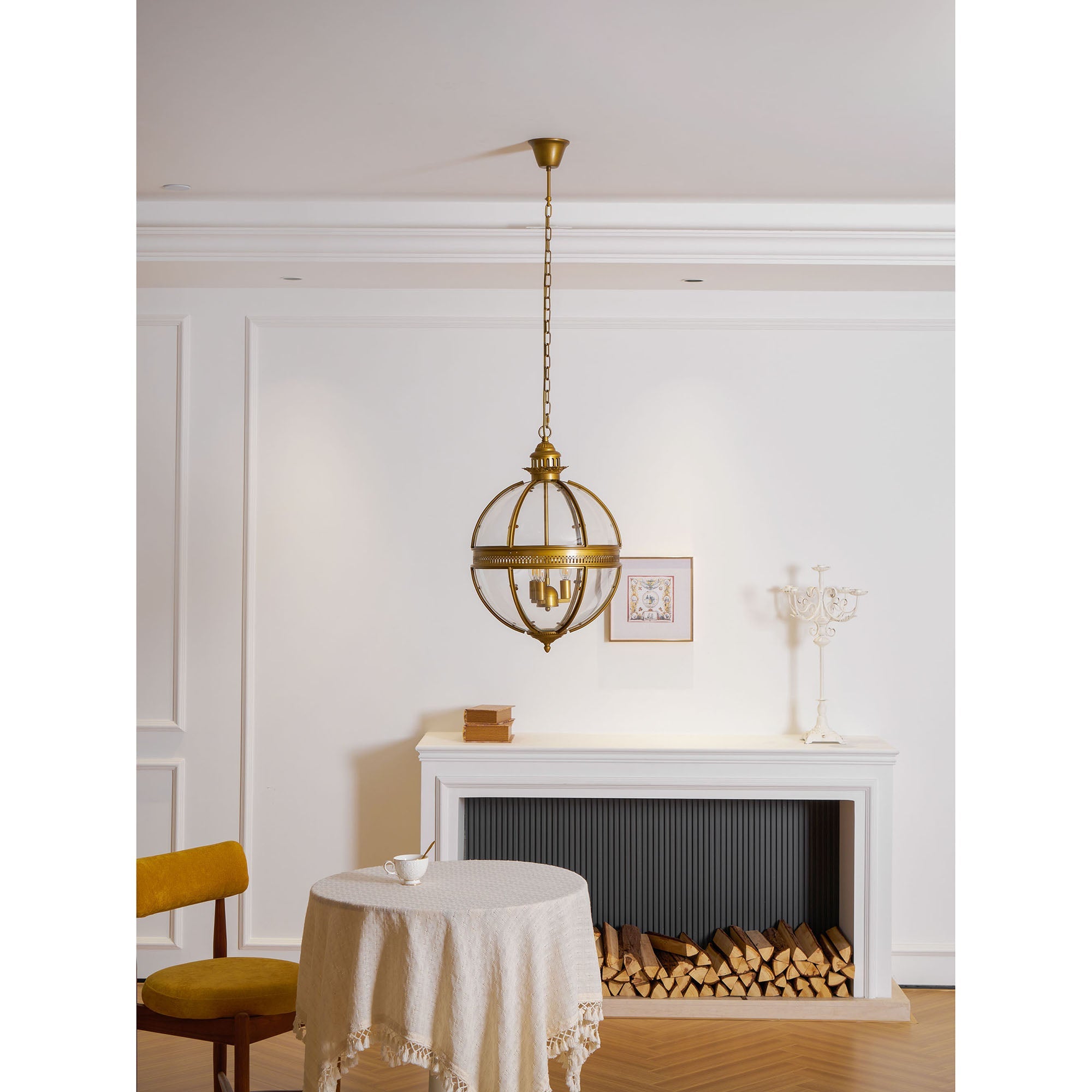 Suspension Baroque Avec Abat-Jours En Verre Et Finition Dorée – Lustre Design Luxe 3 Lumières | Restfield