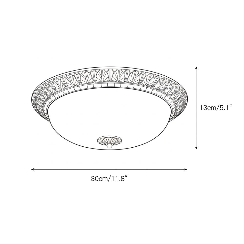 Deckenleuchte mit Glasschirm und Metallrahmen, E27-Fassung, integrierter LED, 30-50 cm, modernes Design für Wohnzimmer | Sansoti