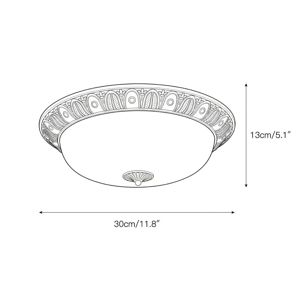 Deckenleuchte mit Glasschirm und Metallrahmen, E27-Fassung, integrierter LED, 30-50 cm, modernes Design für Wohnzimmer | Sansoti