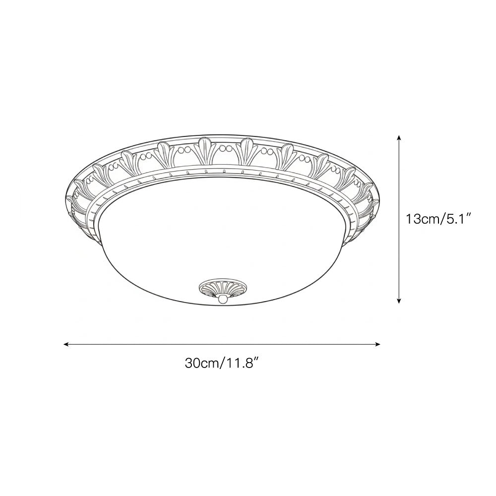 Deckenleuchte mit Glasschirm und Metallrahmen, E27-Fassung, integrierter LED, 30-50 cm, modernes Design für Wohnzimmer | Sansoti