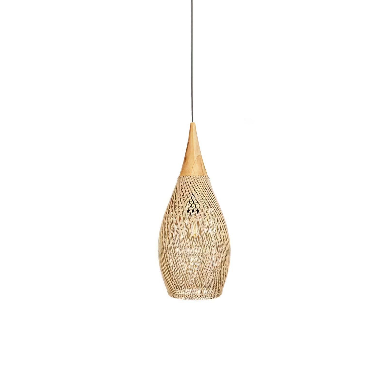 Handgevlochten Rotan Hanglamp – Javaanse Vlechtkunst in 4 Vormen & 3 Maten – Naturel of Zwart Rotan – E26/E27 Fitting – Scandinavisch Woonlicht | Sansoti