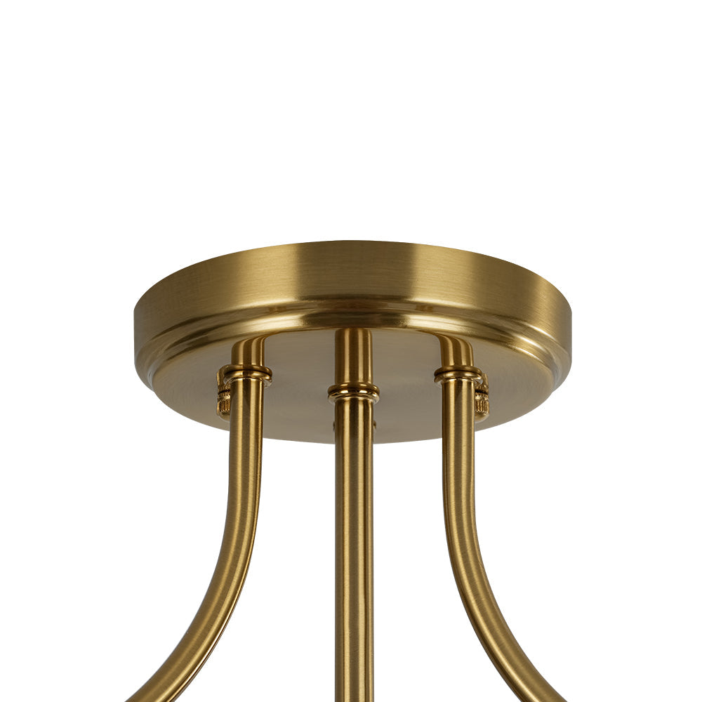 Glas-Deckenleuchte Drum Messing 30cm 2-flammig Hammerschlagglas Wohnzimmer Esszimmer Semi-Flush-Mount Badezimmer Eingang Flur Schlafzimmer | Restfield