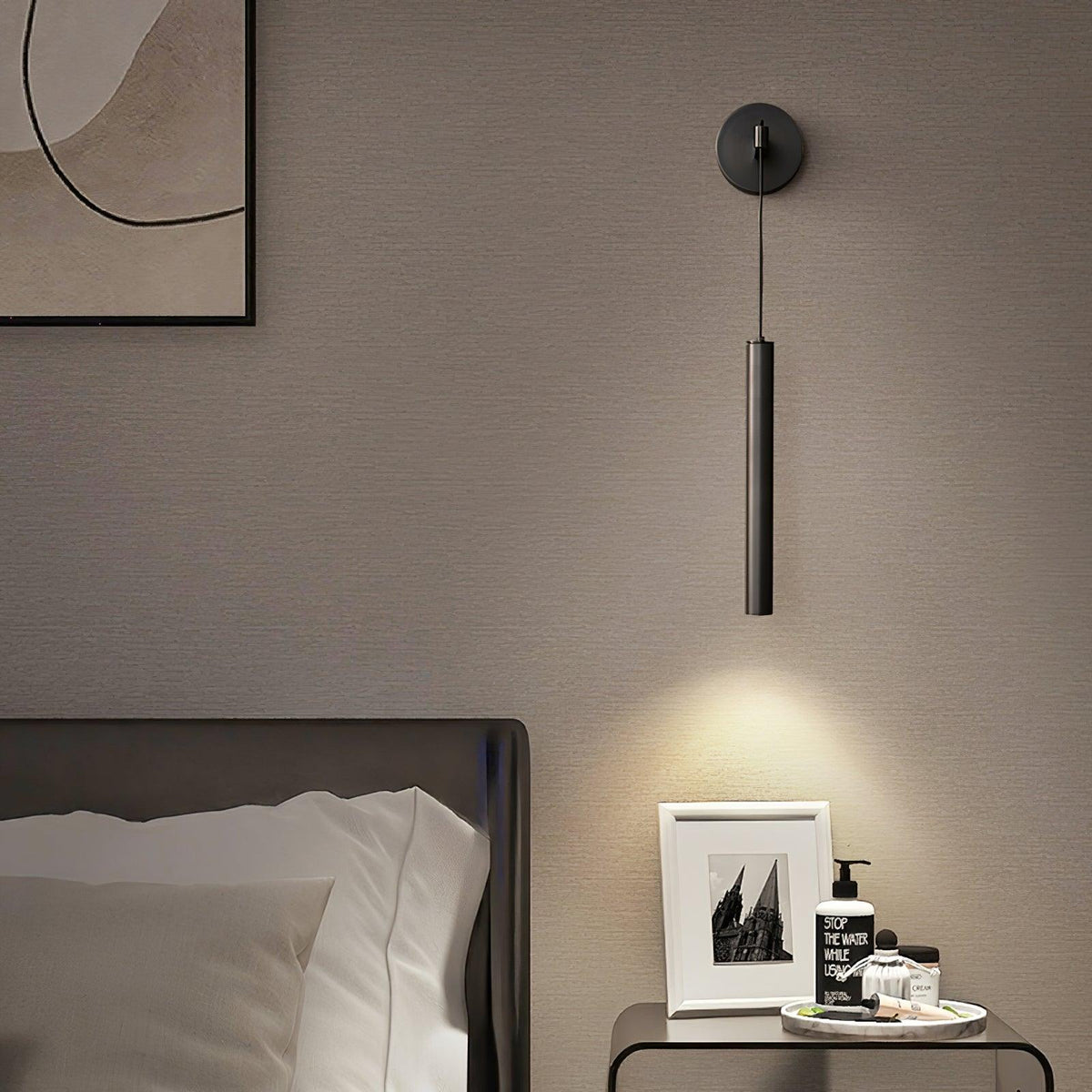 Minimalist Brass Wall Lamp LED Linear Design Scandinavian Modern Interior Ambient Lighting Living Room | Sansoti