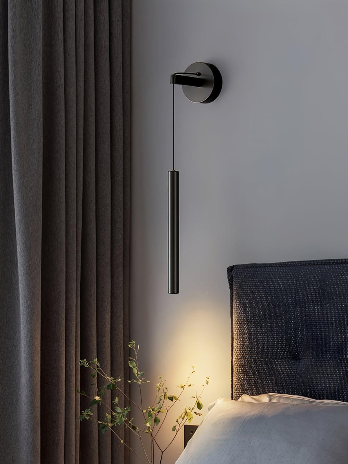 Minimalist Brass Wall Lamp LED Linear Design Scandinavian Modern Interior Ambient Lighting Living Room | Sansoti
