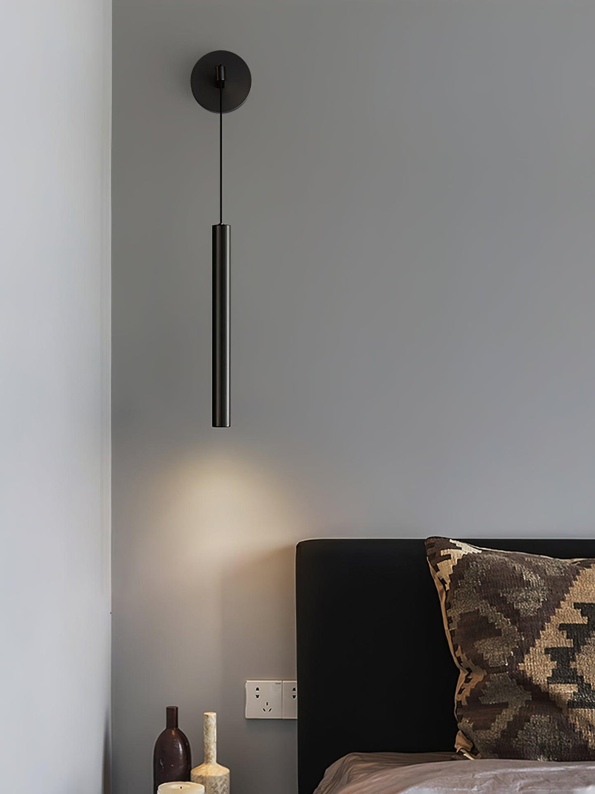 Minimalist Brass Wall Lamp LED Linear Design Scandinavian Modern Interior Ambient Lighting Living Room | Sansoti