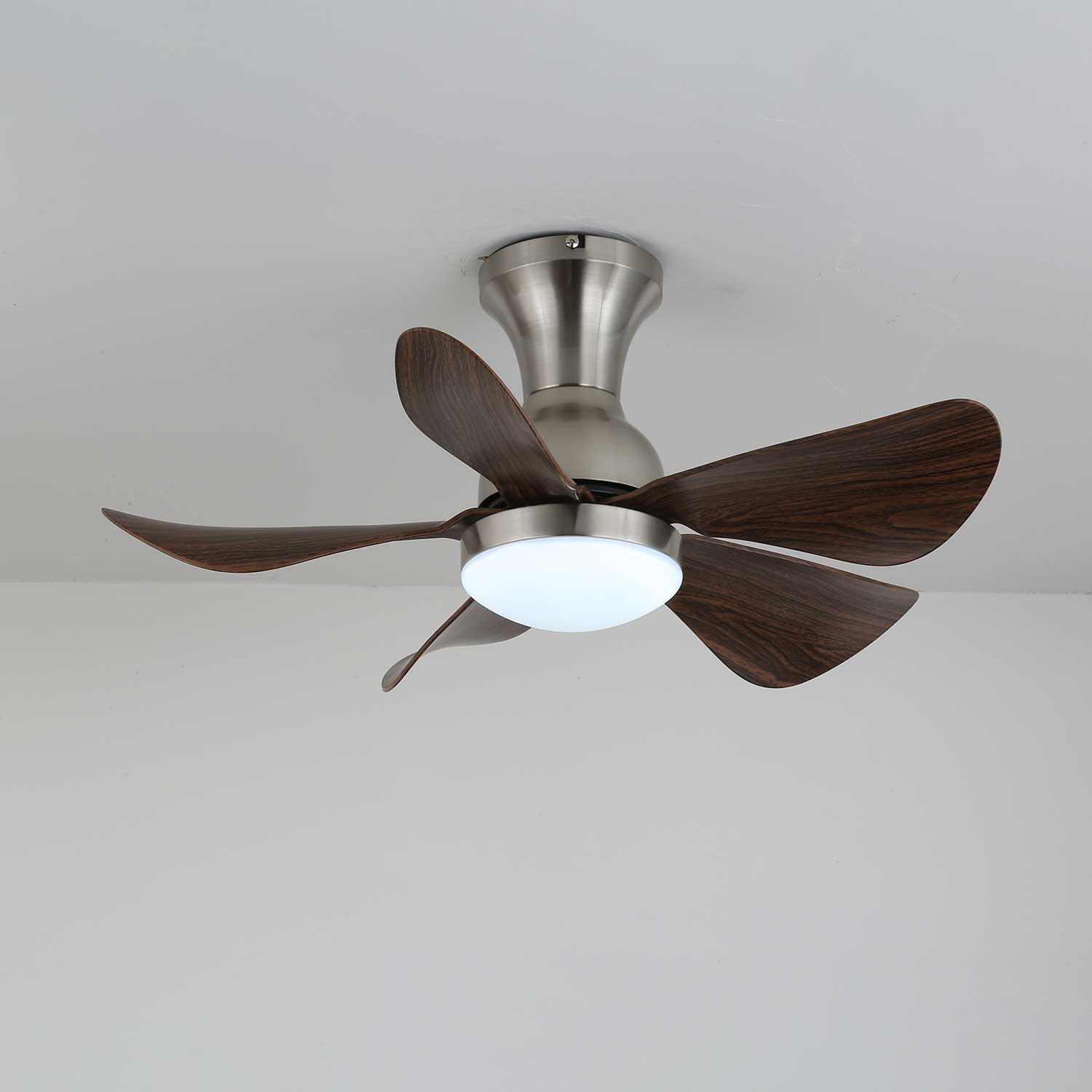Plafondventilator Novaro Hout met Verlichting – Stille DC-Motor – Elegante Scandinavische Design | Sansoti