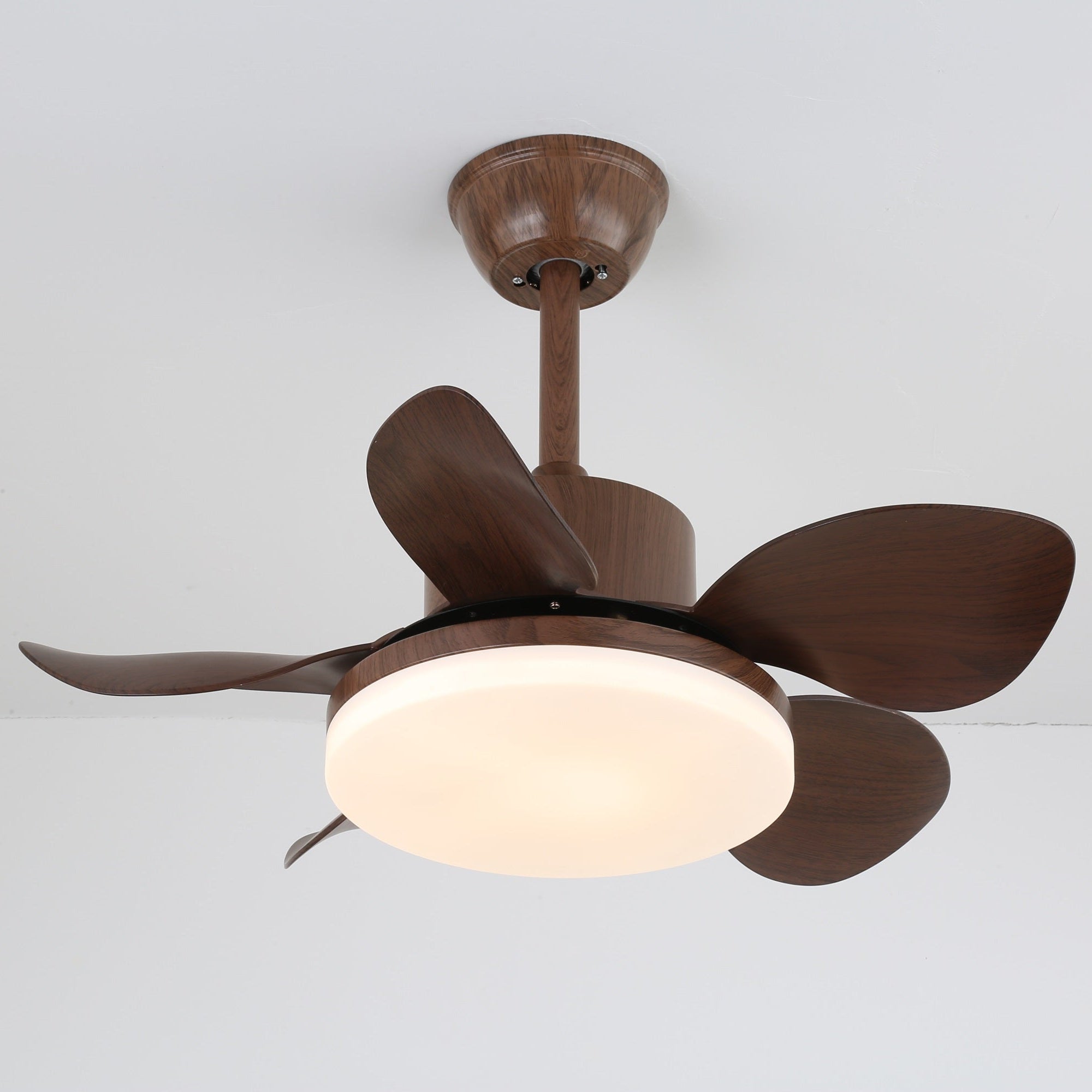 Plafondventilator Alenya met Houtlook en Geïntegreerde Verlichting Ø55cm 48W Grijsbruine Bladeren voor Alle Seizoenen | Sansoti