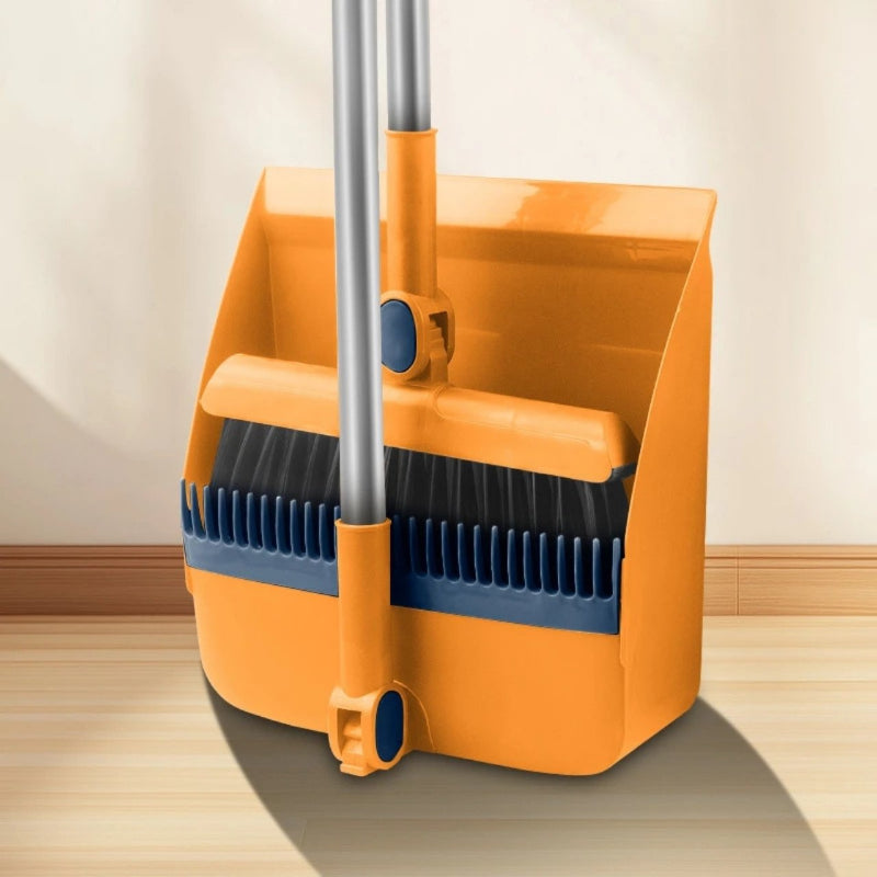 Sweeping Set Adjustable Handle & Rotating Broom Space-Saving Foldable Household Cleaning Tool | Sansoti