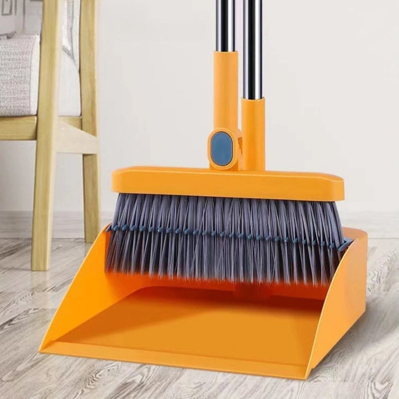 Sweeping Set Adjustable Handle & Rotating Broom Space-Saving Foldable Household Cleaning Tool | Sansoti