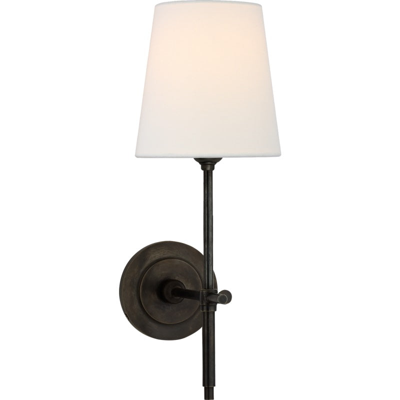 Wandleuchte Messing Stoff Leinen Konischer Schirm Klassisches Design Wohnzimmer Schlafzimmer Esszimmer Warmes Stimmungslicht | Sansoti