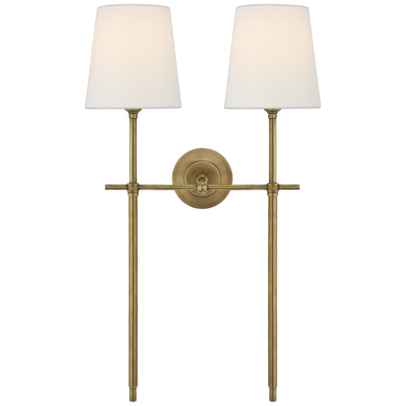 Wandleuchte Messing Stoff Leinen Konischer Schirm Klassisches Design Wohnzimmer Schlafzimmer Esszimmer Warmes Stimmungslicht | Sansoti
