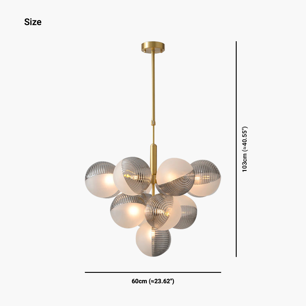 Szklany żyrandol z bąbelkami w kształcie kiści winogron, designerska lampa wisząca LED do salonu i jadalni, nowoczesne oświetlenie sufitowe, lampy nastrojowe | Sansoti