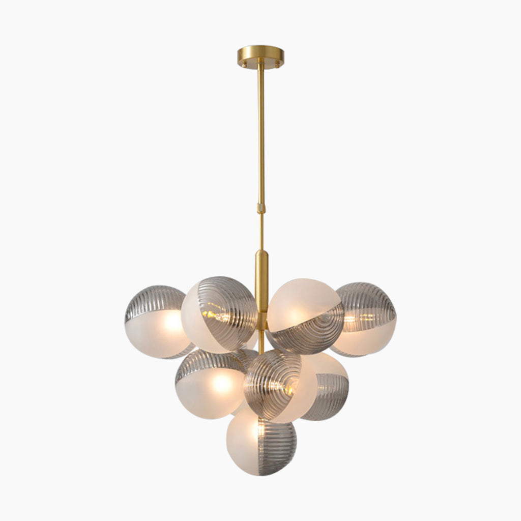 Szklany żyrandol z bąbelkami w kształcie kiści winogron, designerska lampa wisząca LED do salonu i jadalni, nowoczesne oświetlenie sufitowe, lampy nastrojowe | Sansoti