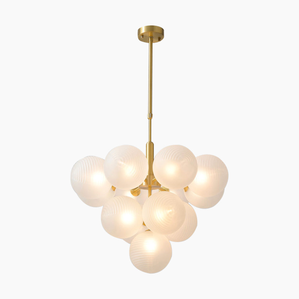 Szklany żyrandol z bąbelkami w kształcie kiści winogron, designerska lampa wisząca LED do salonu i jadalni, nowoczesne oświetlenie sufitowe, lampy nastrojowe | Sansoti