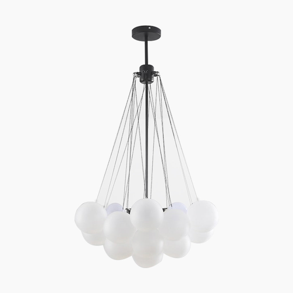 Glaskugel-Hängeleuchte mit Metallkette Schwarz Gold Verstellbare LED-Pendelleuchte Esszimmer Schlafzimmer | Sansoti