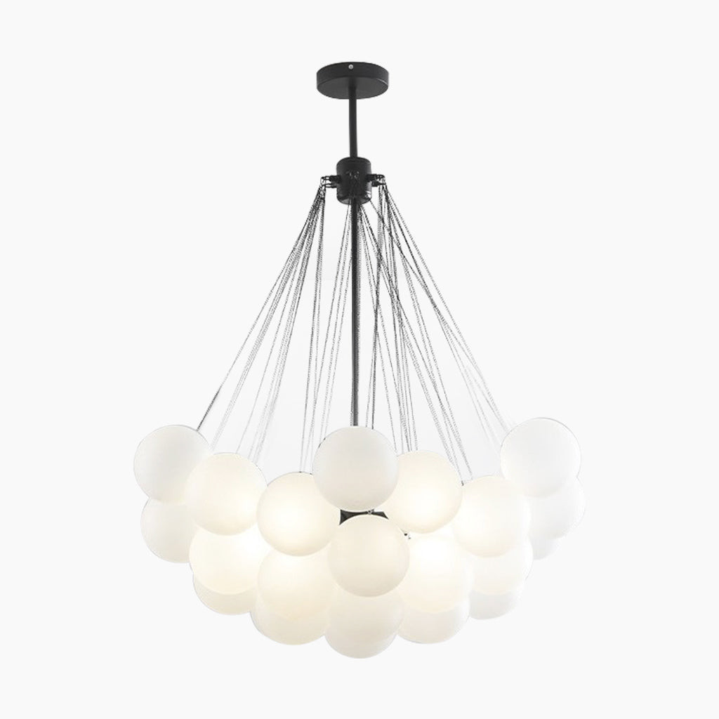 Glaskugel-Hängeleuchte mit Metallkette Schwarz Gold Verstellbare LED-Pendelleuchte Esszimmer Schlafzimmer | Sansoti