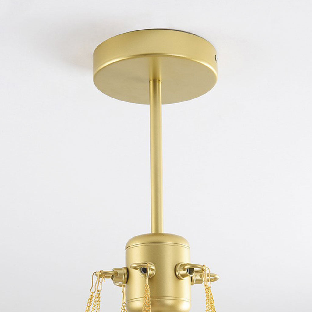 Glaskugel-Hängeleuchte mit Metallkette Schwarz Gold Verstellbare LED-Pendelleuchte Esszimmer Schlafzimmer | Sansoti