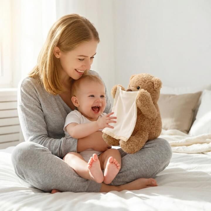 Interactieve Knuffelbeer Peek-a-boo Polyester Pluche 30cm 6 Zinnen Beweegbare Armen Baby Speelgoed Buikligtijd Kraamcadeau AAA Batterij | Sansoti