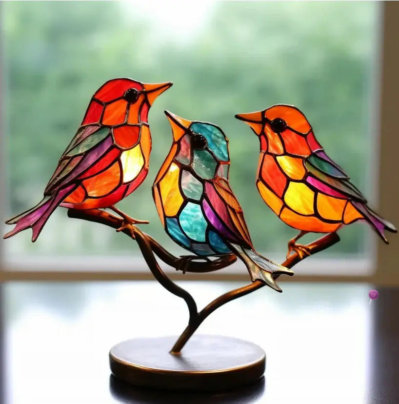 Raamvogel Decoratie – Lichtreflecterend Glas met Natuurlijke Uitstraling – Kleurrijk Raamornament | Sansoti