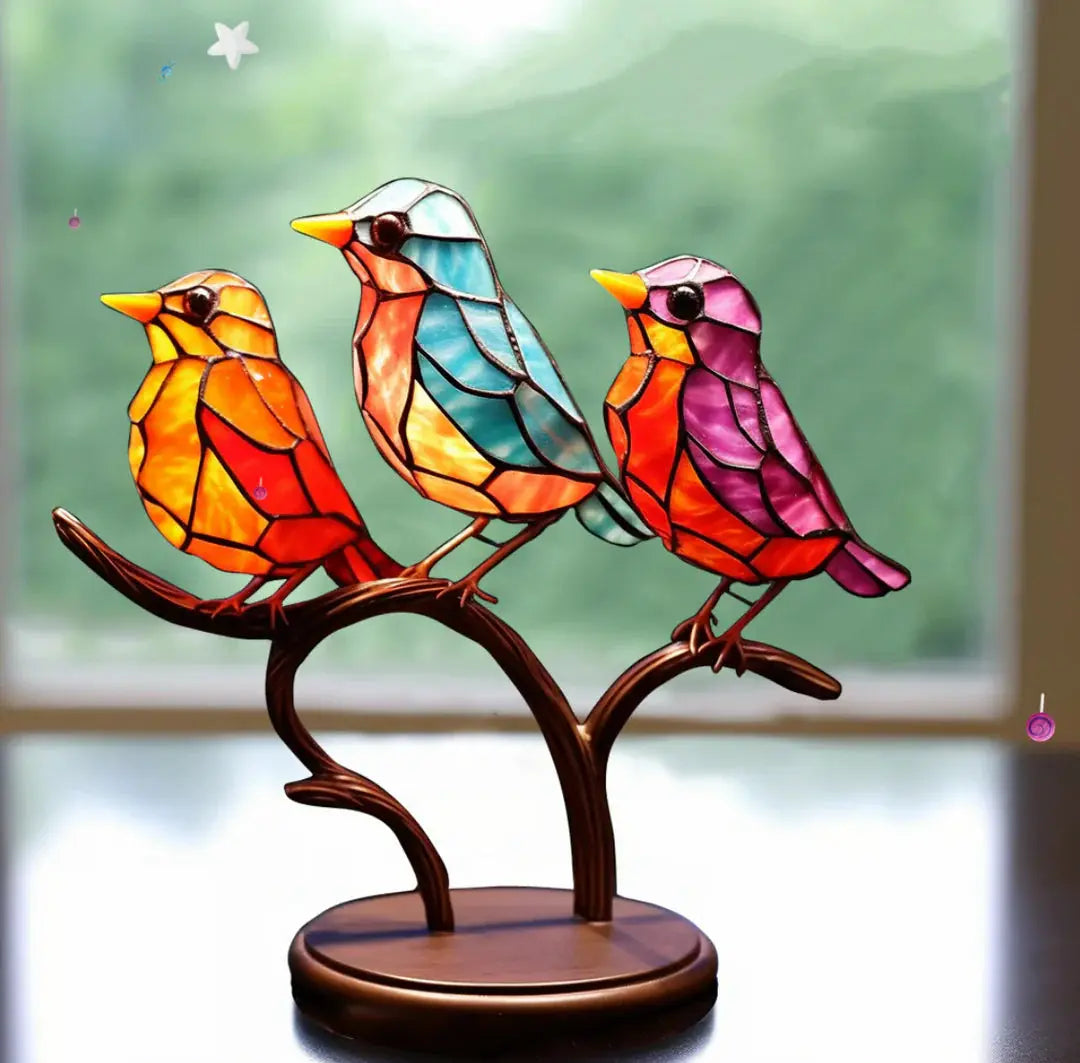 Raamvogel Decoratie – Lichtreflecterend Glas met Natuurlijke Uitstraling – Kleurrijk Raamornament | Sansoti