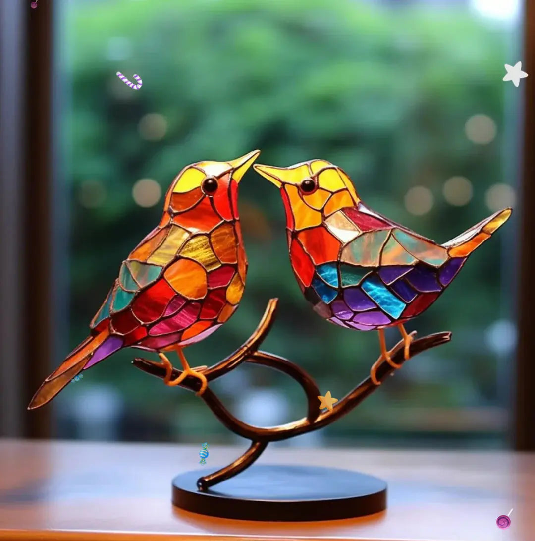 Raamvogel Decoratie – Lichtreflecterend Glas met Natuurlijke Uitstraling – Kleurrijk Raamornament | Sansoti