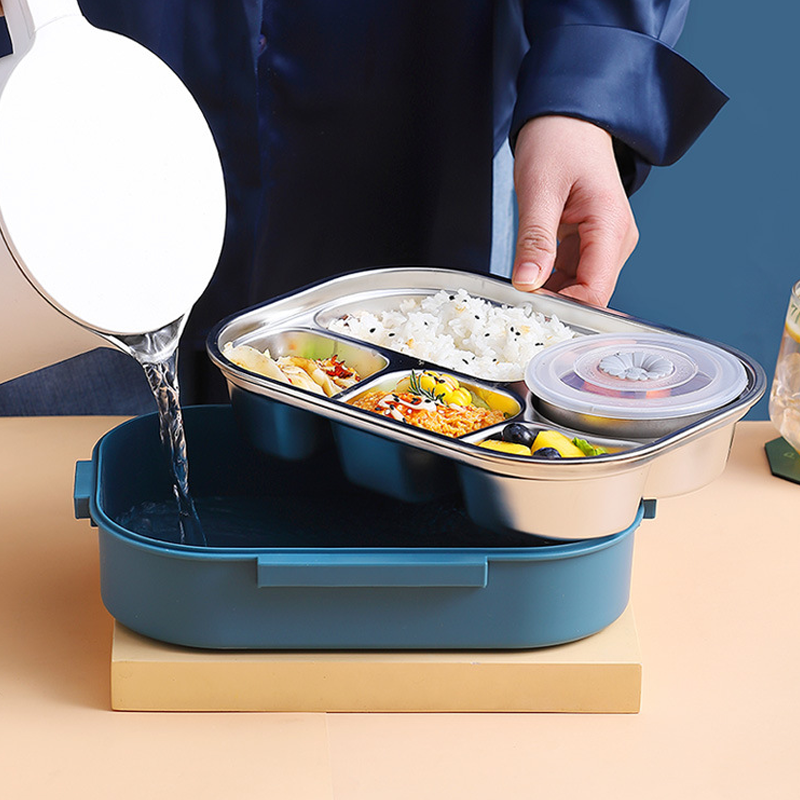 Boîte repas isotherme en acier inoxydable – Bentobox compartimentée – Étanche et isolante pour le travail, l’école et les pique-niques | Sansoti