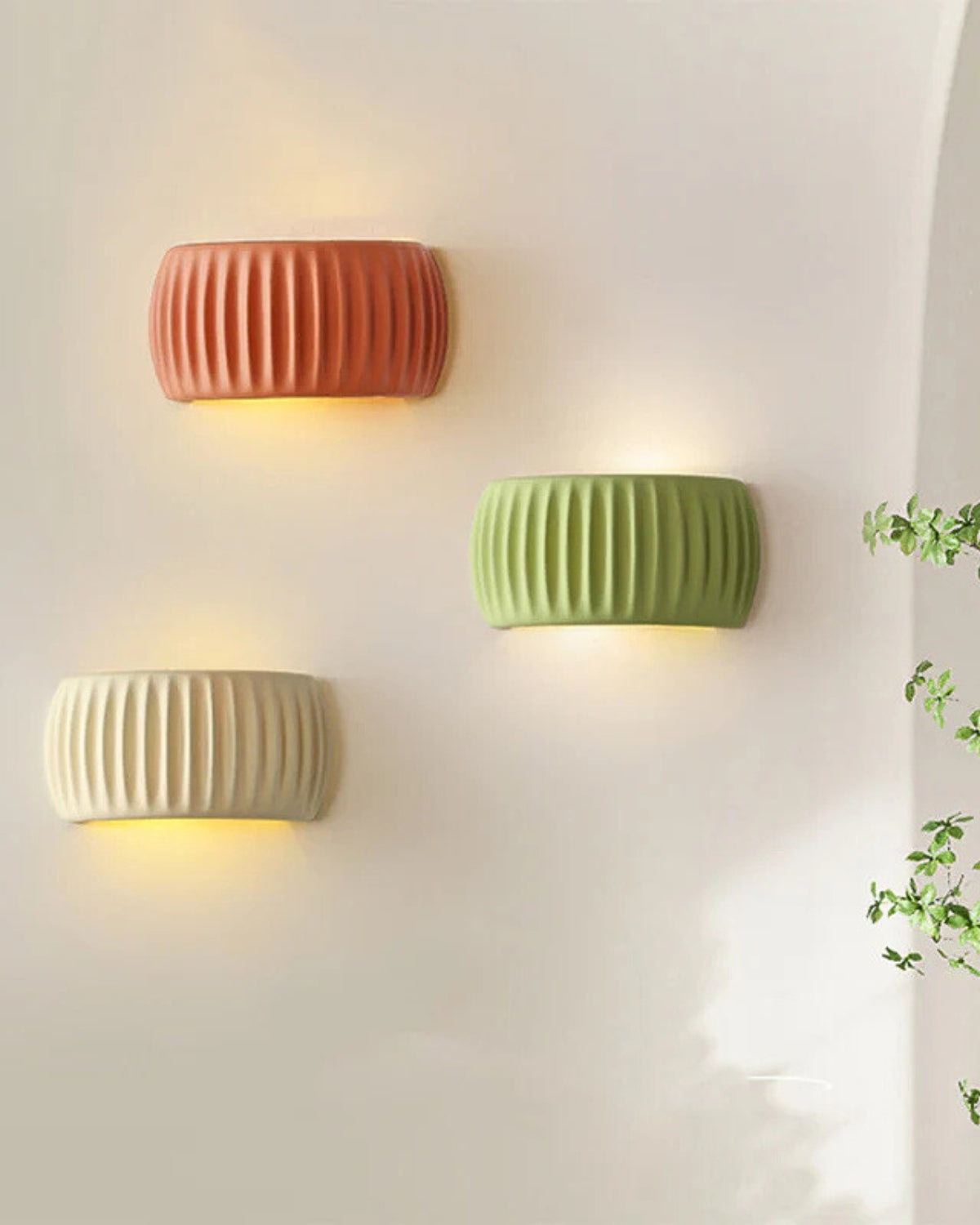 Wandlamp met Golvende Textuur in Natuurlijke Aardtinten voor Sfeervolle Verlichting | Moderne Wandverlichting Ambachtelijk Design Warm Licht Omhoog en Omlaag | Sansoti