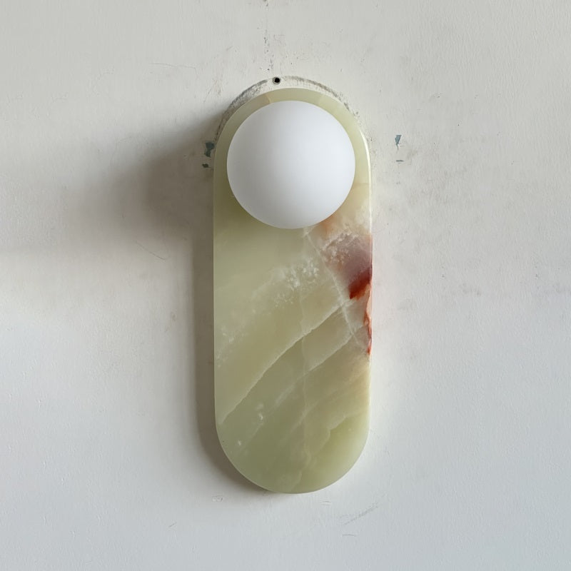 Applique Murale De Luxe En Jade Ou Marbre Avec Abat-Jour En Verre – Éclairage Design Mid Century Pour Chambre Et Couloir | Restfield