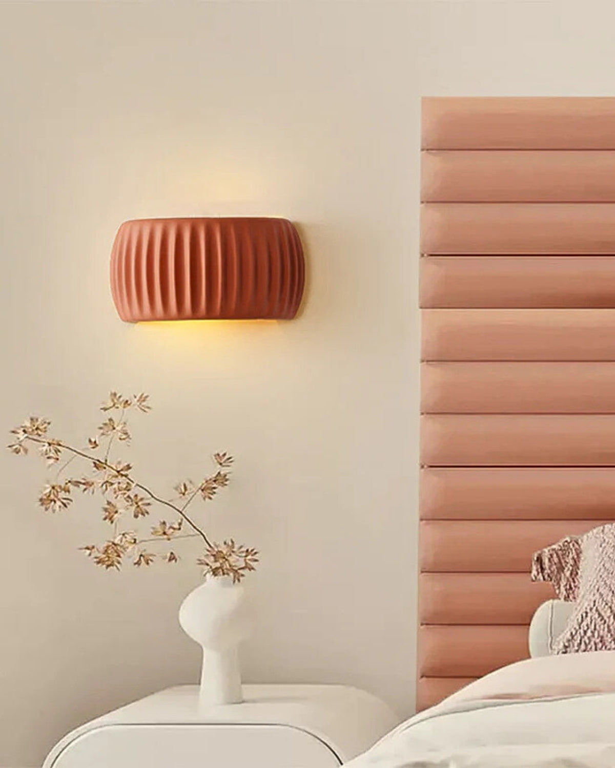 Wandlamp met Golvende Textuur in Natuurlijke Aardtinten voor Sfeervolle Verlichting | Moderne Wandverlichting Ambachtelijk Design Warm Licht Omhoog en Omlaag | Sansoti