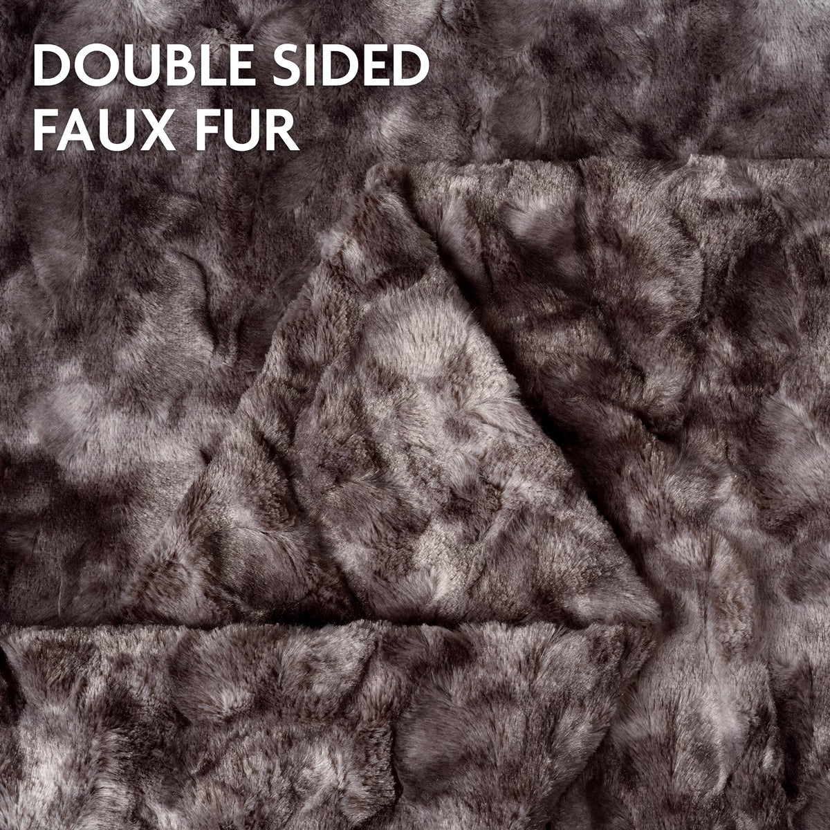 Double-Sided Throw with Wolf Design Faux Fur Luxury Fleece Living Room Bedroom Large Size Decorative | Sansoti