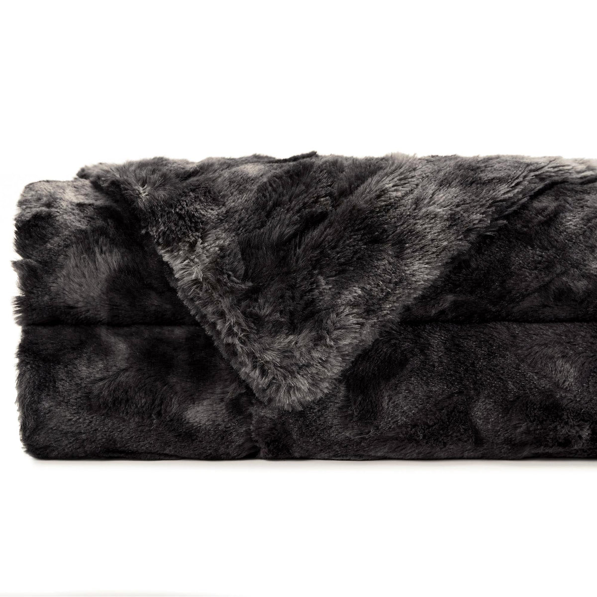 Double-Sided Throw with Wolf Design Faux Fur Luxury Fleece Living Room Bedroom Large Size Decorative | Sansoti