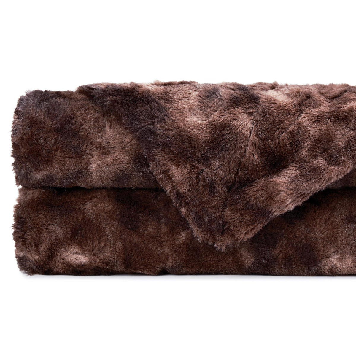 Double-Sided Throw with Wolf Design Faux Fur Luxury Fleece Living Room Bedroom Large Size Decorative | Sansoti