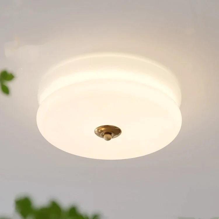 LED plafondlamp glas metaal crème 13 cm slaapkamer woonkamer art deco plafondverlichting rond warm licht neutraal licht wit licht | Sansoti