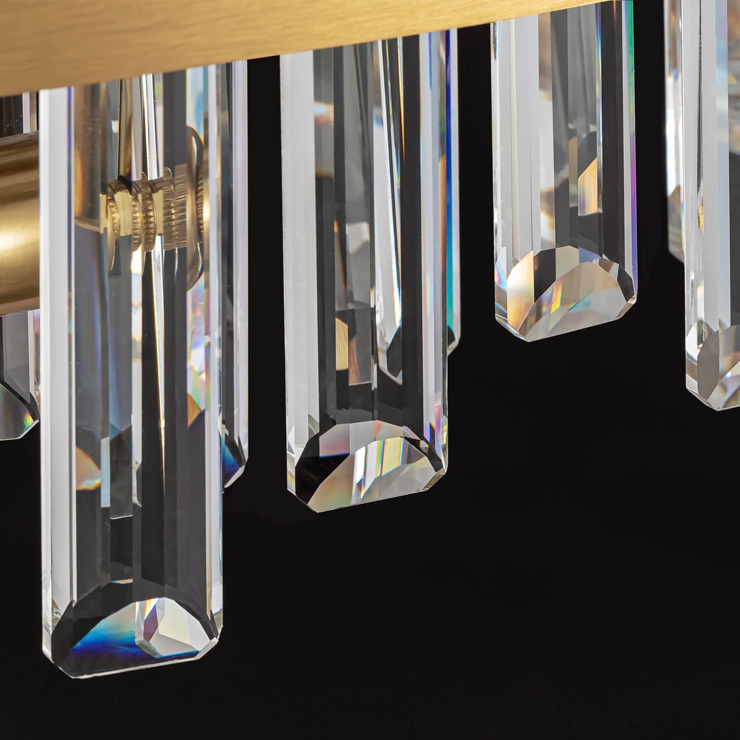 Lustre en cristal Rond Or Cristal K9 12-20 Lumières Luxe Plafonnier | Restfield