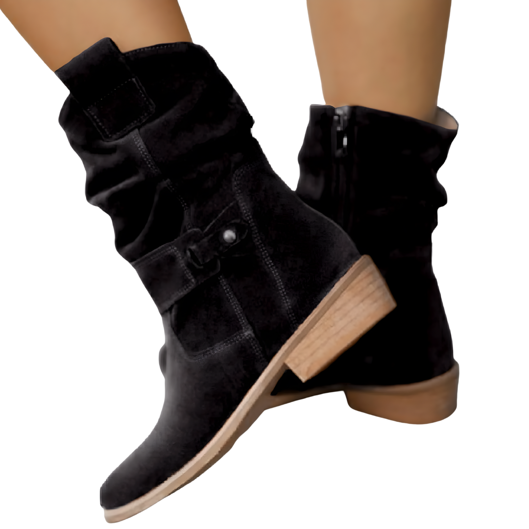 Bottines pour femme aspect daim, semelle souple antidérapante, talon de 3 cm, confortables, automne-hiver, usage quotidien | Sansoti