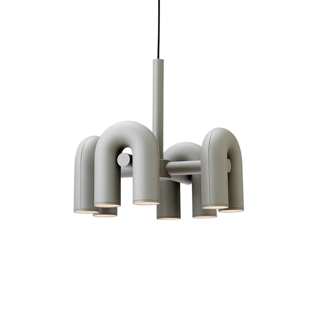 Modulaire Kroonluchter met U-Vormige Armen – Verstelbaar Design – Zwart, Grijs, Oranje of Blauw – 3, 4, 6 of 8 Lichtpunten – Modern Statement | Sansoti