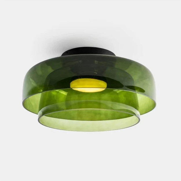 Design Glazen Plafondlamp met Gelaagde Structuur — Elegant Lichtspel voor Eetkamer, Woonkamer en Slaapkamer | Sansoti